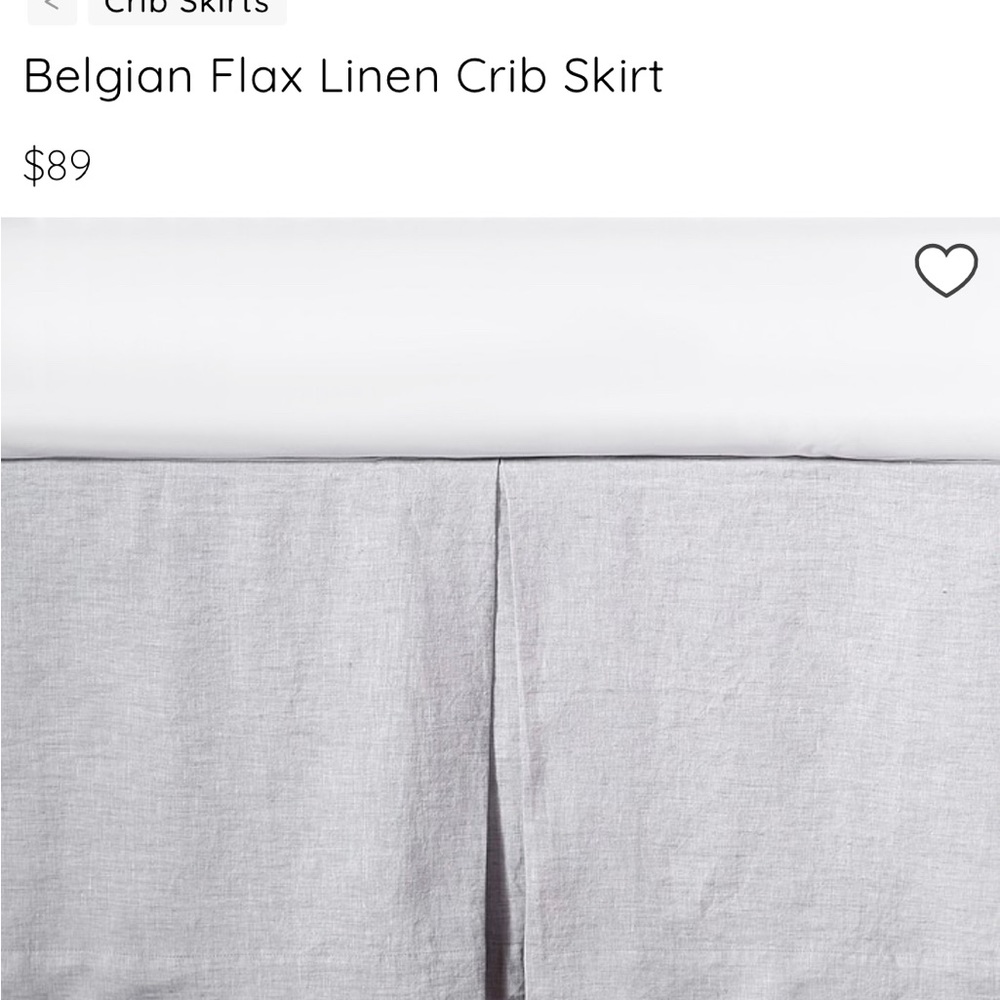 Pottery Barn grey/white crib skirt
